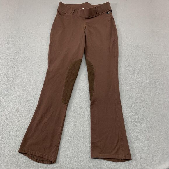 Kerrits Riding Pants Womens Large Brown Knee Patch Bootcut Equestrian Breeches - Picture 1 of 14